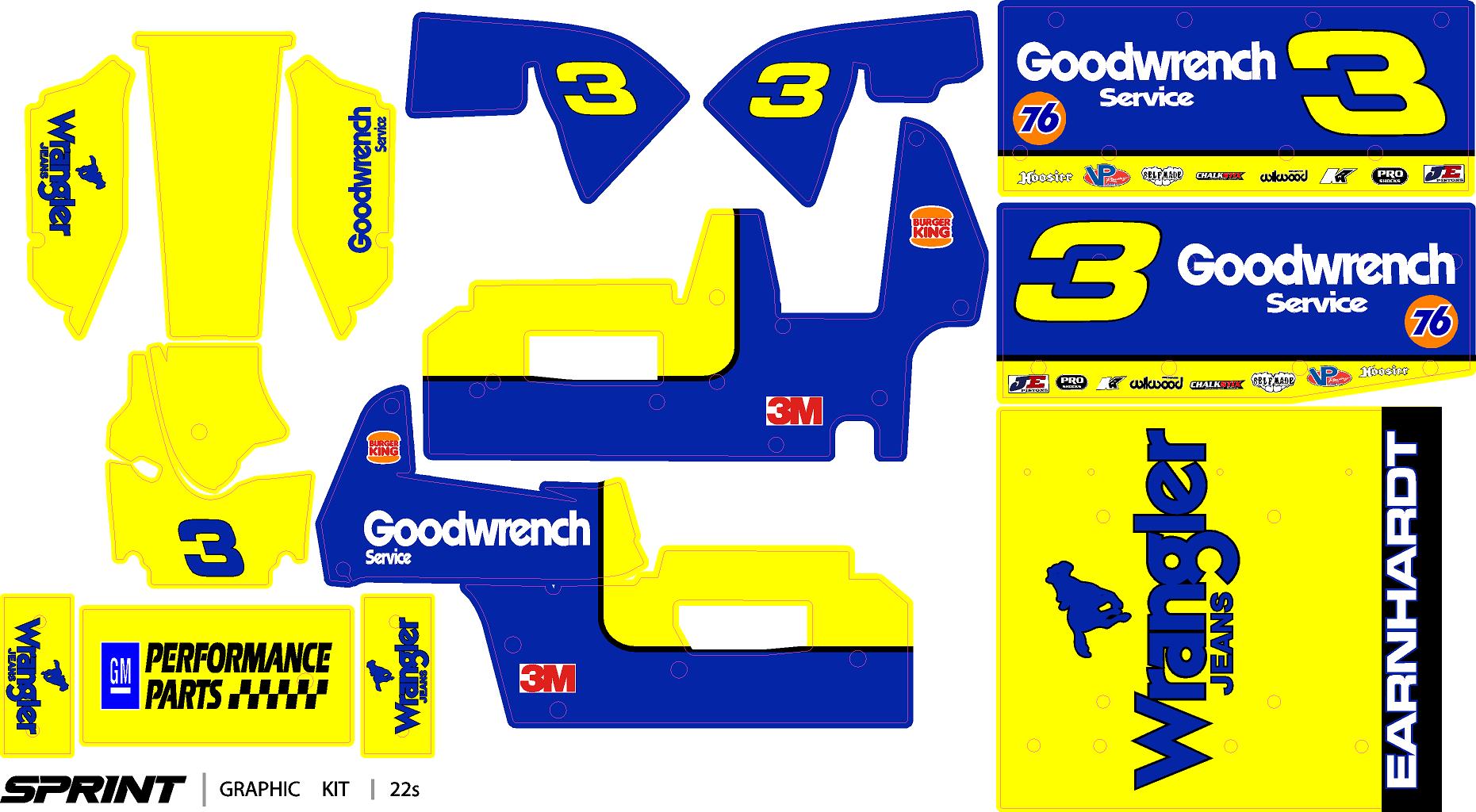 EARNHARDT 3 Wrangler losi sprint car wrap